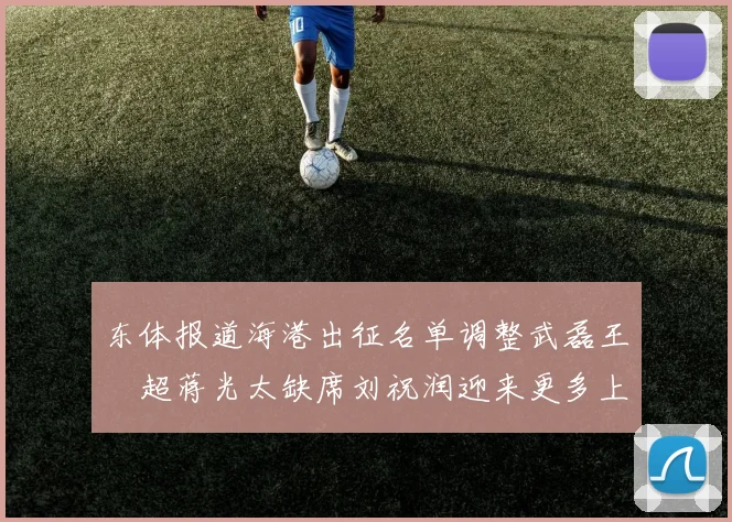 东体报道海港出征名单调整武磊王燊超蒋光太缺席刘祝润迎来更多上场机会